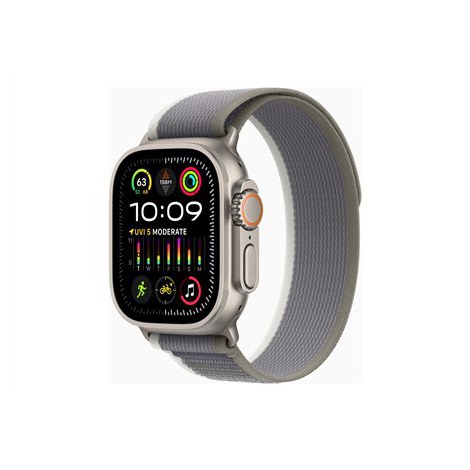 Apple Watch Ultra 2 GPS + Cellular, 49 mm Tytanowa obudowa z zieloną/szarą pętlą Trail - S/M Inteligentny zegarek Apple Ultra 2